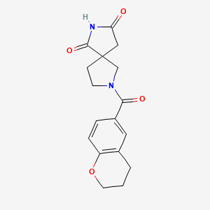 molecular formula C17H18N2O4 B5552613 7-(3,4-dihydro-2H-chromen-6-ylcarbonyl)-2,7-diazaspiro[4.4]nonane-1,3-dione 