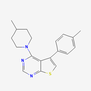 molecular formula C19H21N3S B5552615 5-(4-methylphenyl)-4-(4-methyl-1-piperidinyl)thieno[2,3-d]pyrimidine 