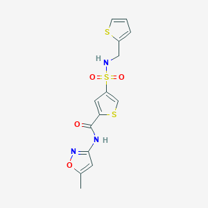 molecular formula C14H13N3O4S3 B5552621 N-(5-methyl-3-isoxazolyl)-4-{[(2-thienylmethyl)amino]sulfonyl}-2-thiophenecarboxamide 