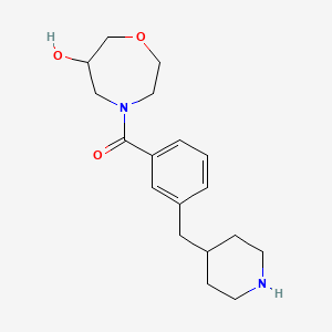 molecular formula C18H26N2O3 B5552625 4-[3-(4-piperidinylmethyl)benzoyl]-1,4-oxazepan-6-ol hydrochloride 