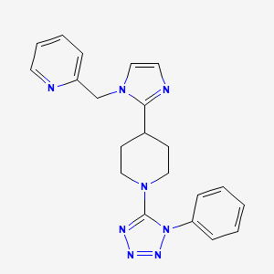 molecular formula C21H22N8 B5552678 2-({2-[1-(1-phenyl-1H-tetrazol-5-yl)piperidin-4-yl]-1H-imidazol-1-yl}methyl)pyridine 