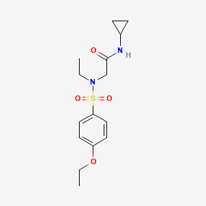 molecular formula C15H22N2O4S B5552717 N~1~-cyclopropyl-N~2~-[(4-ethoxyphenyl)sulfonyl]-N~2~-ethylglycinamide 