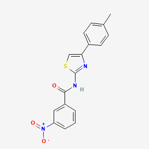 molecular formula C17H13N3O3S B5552773 N-[4-(4-methylphenyl)-1,3-thiazol-2-yl]-3-nitrobenzamide 