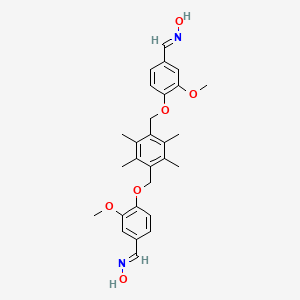 molecular formula C28H32N2O6 B5552783 4,4'-[(2,3,5,6-tetramethyl-1,4-phenylene)bis(methyleneoxy)]bis(3-methoxybenzaldehyde) dioxime 