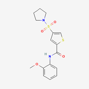 molecular formula C16H18N2O4S2 B5552784 N-(2-methoxyphenyl)-4-(1-pyrrolidinylsulfonyl)-2-thiophenecarboxamide 