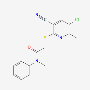 molecular formula C17H16ClN3OS B5552794 2-[(5-chloro-3-cyano-4,6-dimethylpyridin-2-yl)thio]-N-methyl-N-phenylacetamide 