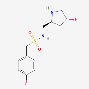 molecular formula C12H16F2N2O2S B5552830 1-(4-fluorophenyl)-N-{[(2S,4S)-4-fluoro-2-pyrrolidinyl]methyl}methanesulfonamide hydrochloride 