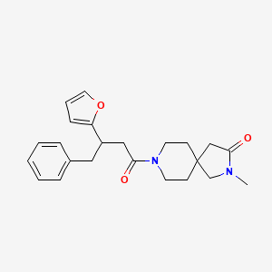 molecular formula C23H28N2O3 B5552836 8-[3-(2-furyl)-4-phenylbutanoyl]-2-methyl-2,8-diazaspiro[4.5]decan-3-one 