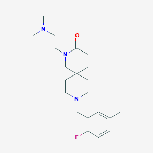 molecular formula C21H32FN3O B5552868 2-[2-(dimethylamino)ethyl]-9-(2-fluoro-5-methylbenzyl)-2,9-diazaspiro[5.5]undecan-3-one 