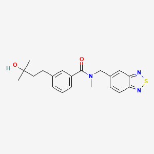 molecular formula C20H23N3O2S B5552887 N-(2,1,3-benzothiadiazol-5-ylmethyl)-3-(3-hydroxy-3-methylbutyl)-N-methylbenzamide 