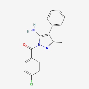 molecular formula C17H14ClN3O B5552892 1-(4-氯苯甲酰)-3-甲基-4-苯基-1H-吡唑-5-胺 