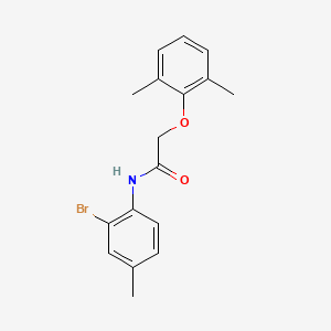 molecular formula C17H18BrNO2 B5552901 N-(2-溴-4-甲基苯基)-2-(2,6-二甲基苯氧基)乙酰胺 