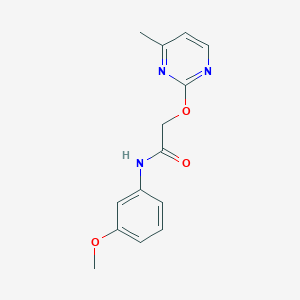 molecular formula C14H15N3O3 B5552902 N-(3-methoxyphenyl)-2-[(4-methyl-2-pyrimidinyl)oxy]acetamide 