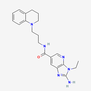molecular formula C21H26N6O B5552921 2-amino-N-[3-(3,4-dihydroquinolin-1(2H)-yl)propyl]-3-ethyl-3H-imidazo[4,5-b]pyridine-6-carboxamide 