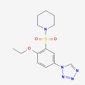 molecular formula C14H19N5O3S B5552940 1-{[2-ethoxy-5-(1H-tetrazol-1-yl)phenyl]sulfonyl}piperidine 