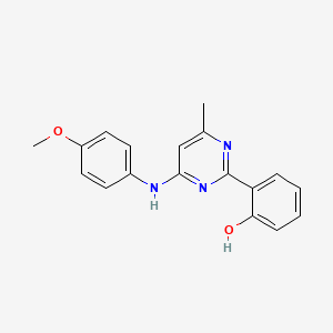 molecular formula C18H17N3O2 B5552977 2-{4-[(4-甲氧基苯基)氨基]-6-甲基-2-嘧啶基}苯酚 