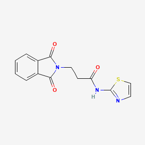 molecular formula C14H11N3O3S B5552983 3-(1,3-dioxo-1,3-dihydro-2H-isoindol-2-yl)-N-1,3-thiazol-2-ylpropanamide 