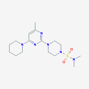 molecular formula C16H28N6O2S B5553016 N,N-dimethyl-4-[4-methyl-6-(1-piperidinyl)-2-pyrimidinyl]-1-piperazinesulfonamide 