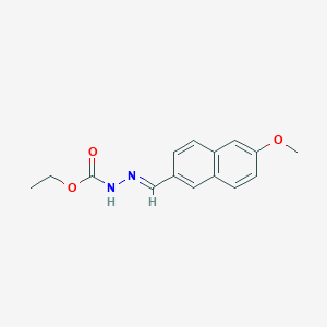 molecular formula C15H16N2O3 B5553032 2-[(6-甲氧基-2-萘基)亚甲基]肼-2-羧酸乙酯 