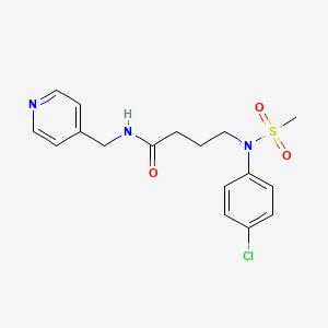 molecular formula C17H20ClN3O3S B5553065 4-[(4-chlorophenyl)(methylsulfonyl)amino]-N-(4-pyridinylmethyl)butanamide 