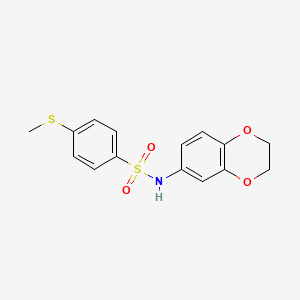 molecular formula C15H15NO4S2 B5553088 N-(2,3-dihydro-1,4-benzodioxin-6-yl)-4-(methylthio)benzenesulfonamide 