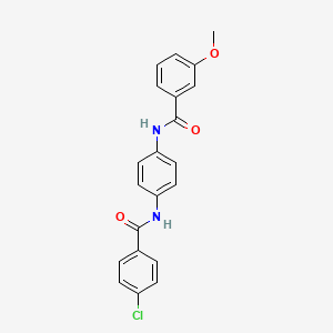 molecular formula C21H17ClN2O3 B5553107 N-{4-[(4-chlorobenzoyl)amino]phenyl}-3-methoxybenzamide 
