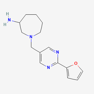 molecular formula C15H20N4O B5553126 1-{[2-(2-furyl)-5-pyrimidinyl]methyl}-3-azepanamine dihydrochloride 