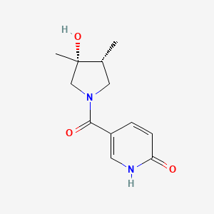 molecular formula C12H16N2O3 B5553127 5-{[(3R*,4R*)-3-hydroxy-3,4-dimethyl-1-pyrrolidinyl]carbonyl}-2(1H)-pyridinone 