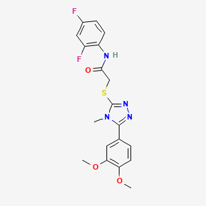 molecular formula C19H18F2N4O3S B5553180 N-(2,4-difluorophenyl)-2-{[5-(3,4-dimethoxyphenyl)-4-methyl-4H-1,2,4-triazol-3-yl]thio}acetamide 