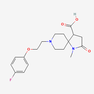 molecular formula C18H23FN2O4 B5553210 8-[2-(4-氟苯氧基)乙基]-1-甲基-2-氧代-1,8-二氮杂螺[4.5]癸烷-4-羧酸 