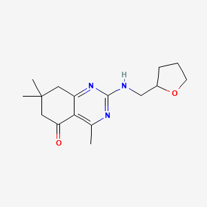 molecular formula C16H23N3O2 B5553228 4,7,7-trimethyl-2-[(tetrahydro-2-furanylmethyl)amino]-7,8-dihydro-5(6H)-quinazolinone 