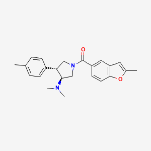 molecular formula C23H26N2O2 B5553234 (3S*,4R*)-N,N-dimethyl-1-[(2-methyl-1-benzofuran-5-yl)carbonyl]-4-(4-methylphenyl)-3-pyrrolidinamine 