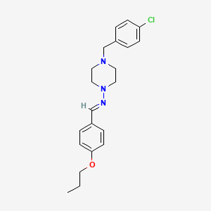 molecular formula C21H26ClN3O B5553248 4-(4-chlorobenzyl)-N-(4-propoxybenzylidene)-1-piperazinamine 