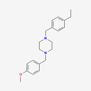 molecular formula C21H28N2O B5553276 1-(4-乙基苄基)-4-(4-甲氧基苄基)哌嗪 
