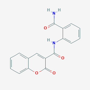 molecular formula C17H12N2O4 B5553279 N-[2-(aminocarbonyl)phenyl]-2-oxo-2H-chromene-3-carboxamide 