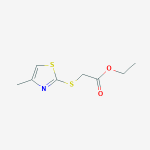 molecular formula C8H11NO2S2 B5553295 乙酸[(4-甲基-1,3-噻唑-2-基)硫代]乙酯 