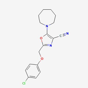 molecular formula C17H18ClN3O2 B5553296 5-(1-氮杂环戊基)-2-[(4-氯苯氧基)甲基]-1,3-恶唑-4-腈 