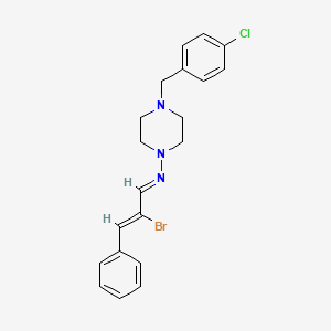 molecular formula C20H21BrClN3 B5553317 N-(2-bromo-3-phenyl-2-propen-1-ylidene)-4-(4-chlorobenzyl)-1-piperazinamine 