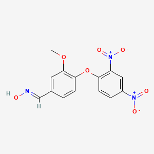 molecular formula C14H11N3O7 B5553334 4-(2,4-二硝基苯氧基)-3-甲氧基苯甲醛肟 