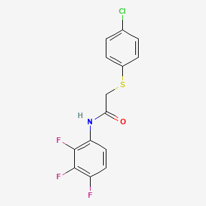 molecular formula C14H9ClF3NOS B5553337 2-[(4-chlorophenyl)thio]-N-(2,3,4-trifluorophenyl)acetamide 