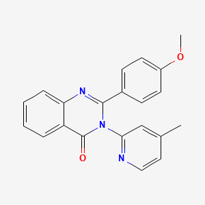 molecular formula C21H17N3O2 B5553354 2-(4-甲氧基苯基)-3-(4-甲基-2-吡啶基)-4(3H)-喹唑啉酮 