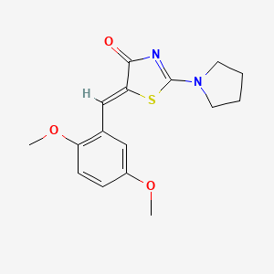 molecular formula C16H18N2O3S B5553367 5-(2,5-二甲氧基亚苄基)-2-(1-吡咯烷基)-1,3-噻唑-4(5H)-酮 
