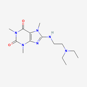 molecular formula C14H24N6O2 B5553382 8-{[2-(diethylamino)ethyl]amino}-1,3,7-trimethyl-3,7-dihydro-1H-purine-2,6-dione 