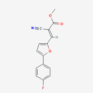 molecular formula C15H10FNO3 B5553390 methyl 2-cyano-3-[5-(4-fluorophenyl)-2-furyl]acrylate CAS No. 304896-32-0