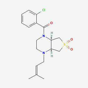 molecular formula C18H23ClN2O3S B5553406 (4aS*,7aR*)-1-(2-chlorobenzoyl)-4-(3-methyl-2-buten-1-yl)octahydrothieno[3,4-b]pyrazine 6,6-dioxide 