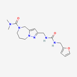 molecular formula C17H24N6O3 B5553409 2-[({[(2-furylmethyl)amino]carbonyl}amino)methyl]-N,N-dimethyl-7,8-dihydro-4H-pyrazolo[1,5-a][1,4]diazepine-5(6H)-carboxamide 
