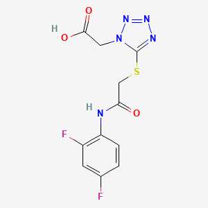 molecular formula C11H9F2N5O3S B5553426 [5-({2-[(2,4-二氟苯基)氨基]-2-氧代乙基}硫代)-1H-四唑-1-基]乙酸 