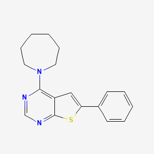 molecular formula C18H19N3S B5553469 4-(1-azepanyl)-6-phenylthieno[2,3-d]pyrimidine 