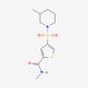 molecular formula C12H18N2O3S2 B5553509 N-methyl-4-[(3-methyl-1-piperidinyl)sulfonyl]-2-thiophenecarboxamide 
