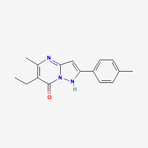molecular formula C16H17N3O B5553529 6-ethyl-5-methyl-2-(4-methylphenyl)pyrazolo[1,5-a]pyrimidin-7-ol 